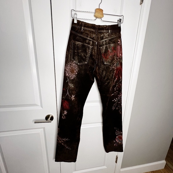 NEW Ralph Lauren Purple Kaida Metallic Bootcut Jeans In Lustrous Floral Size 27 - Picture 5 of 13